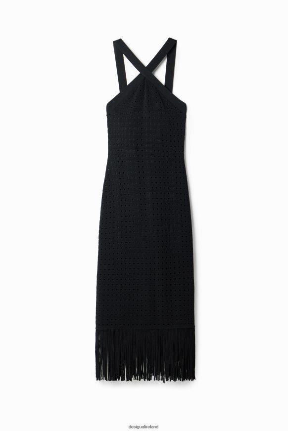 Desigual Women Fringed halter midi dress Clothing PFVZ0B326