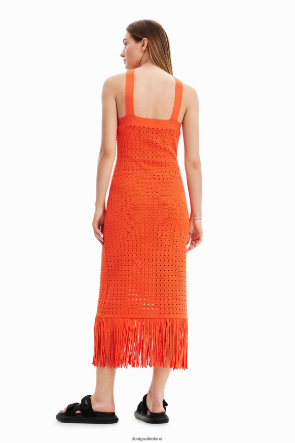 Desigual Women Fringed halter midi dress Clothing PFVZ0B912