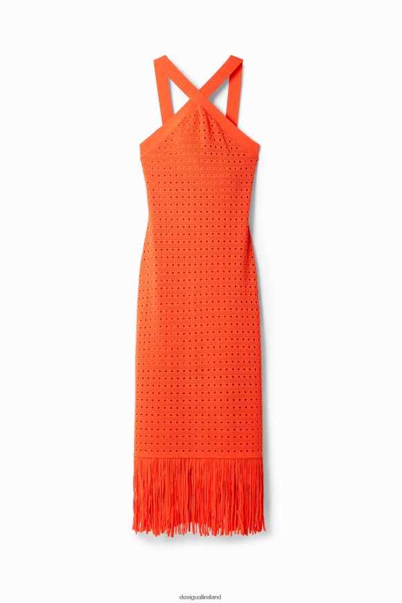Desigual Women Fringed halter midi dress Clothing PFVZ0B912