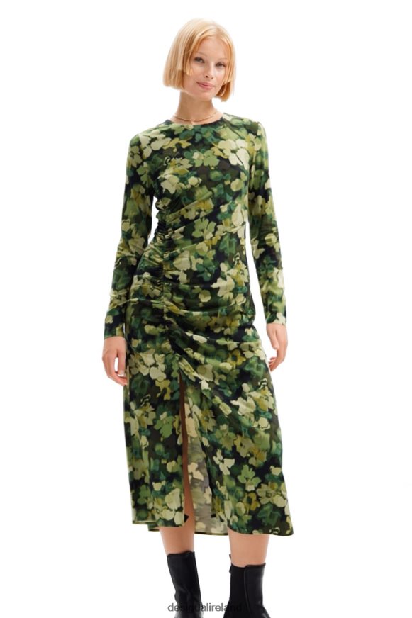 Desigual Women Gathered midi dress Clothing PFVZ0B85