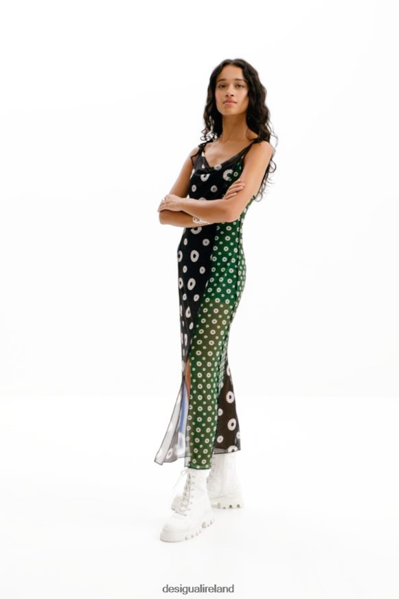 Desigual Women Geometric midi slip dress Clothing PFVZ0B77