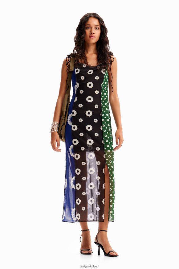 Desigual Women Geometric midi slip dress Clothing PFVZ0B77