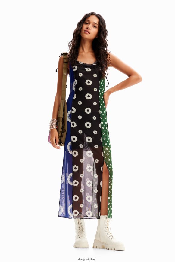 Desigual Women Geometric midi slip dress Clothing PFVZ0B77