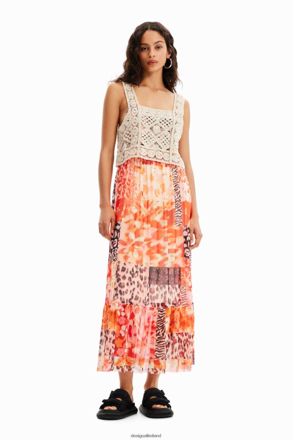 Desigual Women Long 2-in-1 patchwork dress Clothing PFVZ0B490