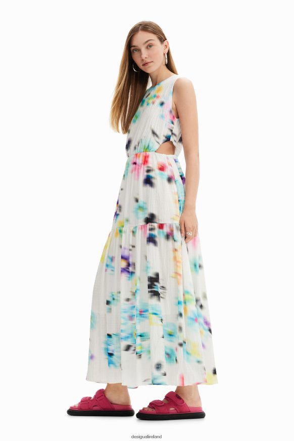Desigual Women Long blurry cut-out dress Clothing PFVZ0B744