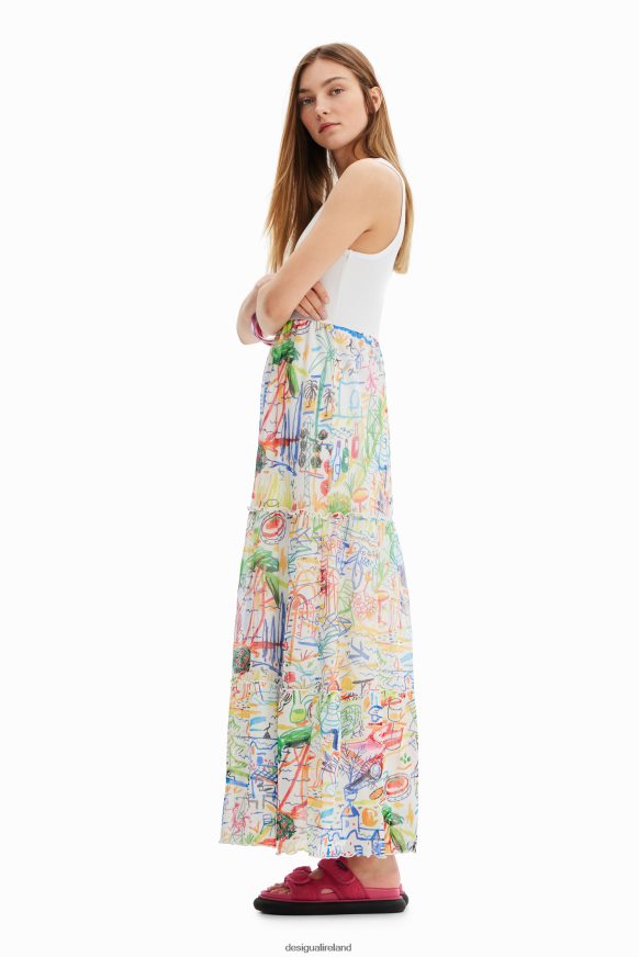 Desigual Women Long combination tulle dress Clothing PFVZ0B108