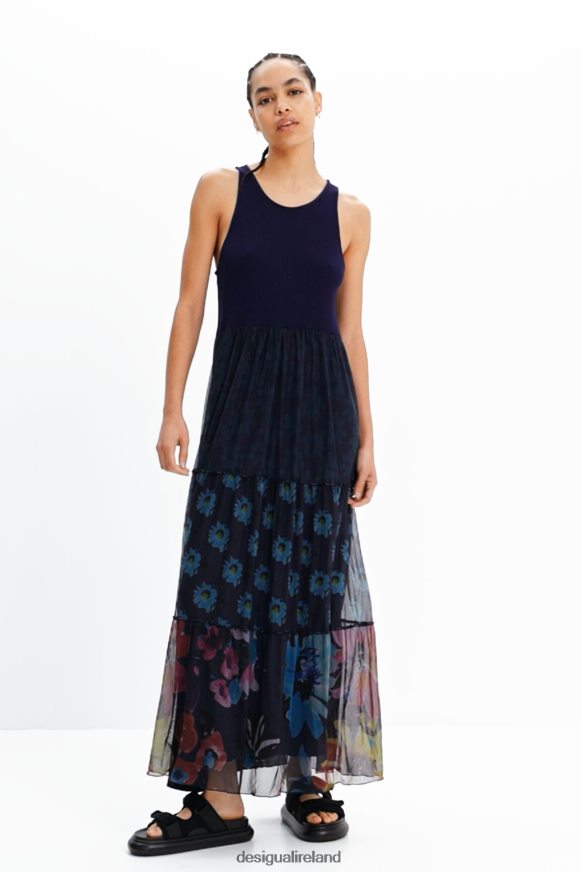 Desigual Women Long combination tulle dress Clothing PFVZ0B4