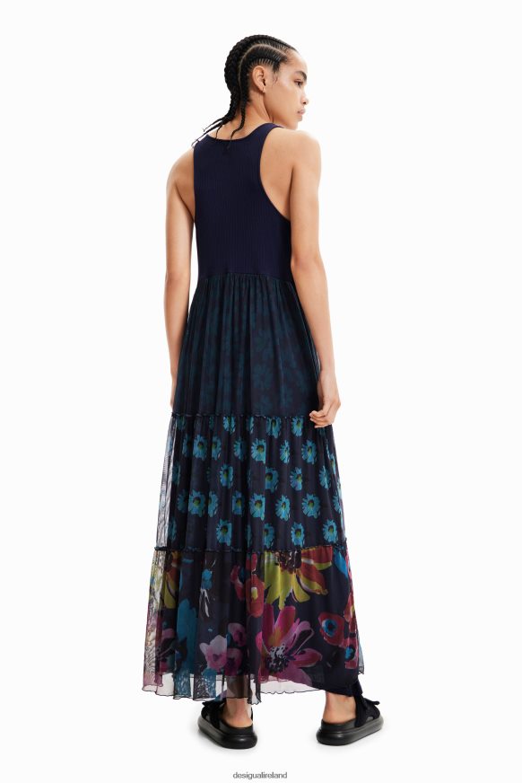 Desigual Women Long combination tulle dress Clothing PFVZ0B4