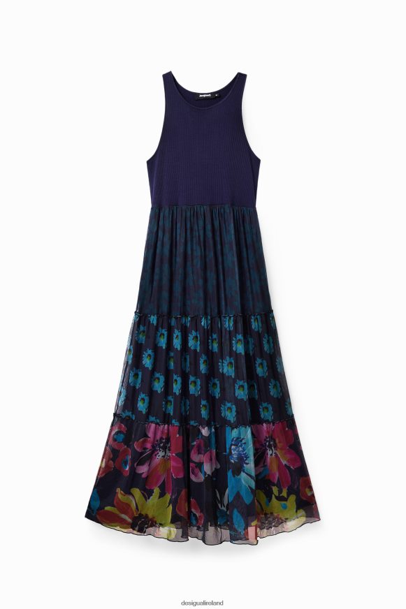 Desigual Women Long combination tulle dress Clothing PFVZ0B4