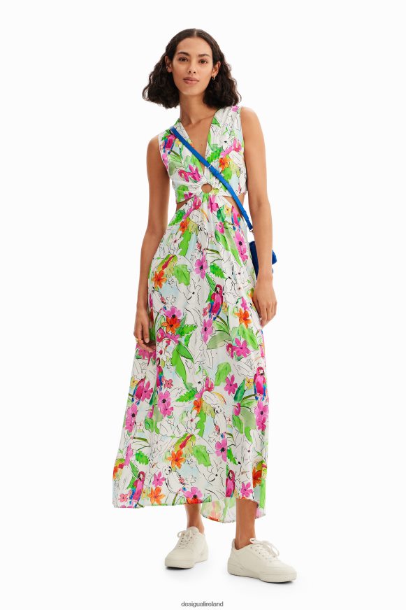 Desigual Women Long cut-out dress Clothing PFVZ0B332