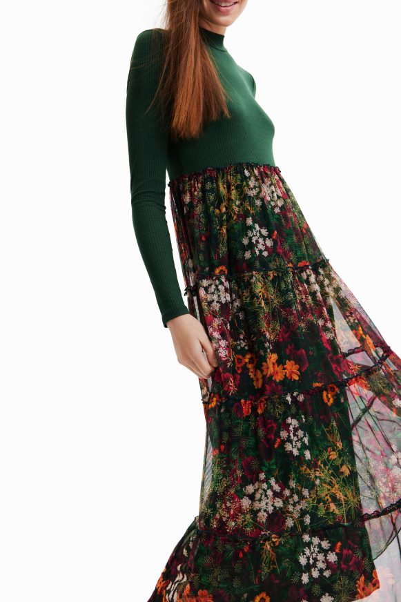 Desigual Women Long dress with tulle skirt Clothing PFVZ0B1003