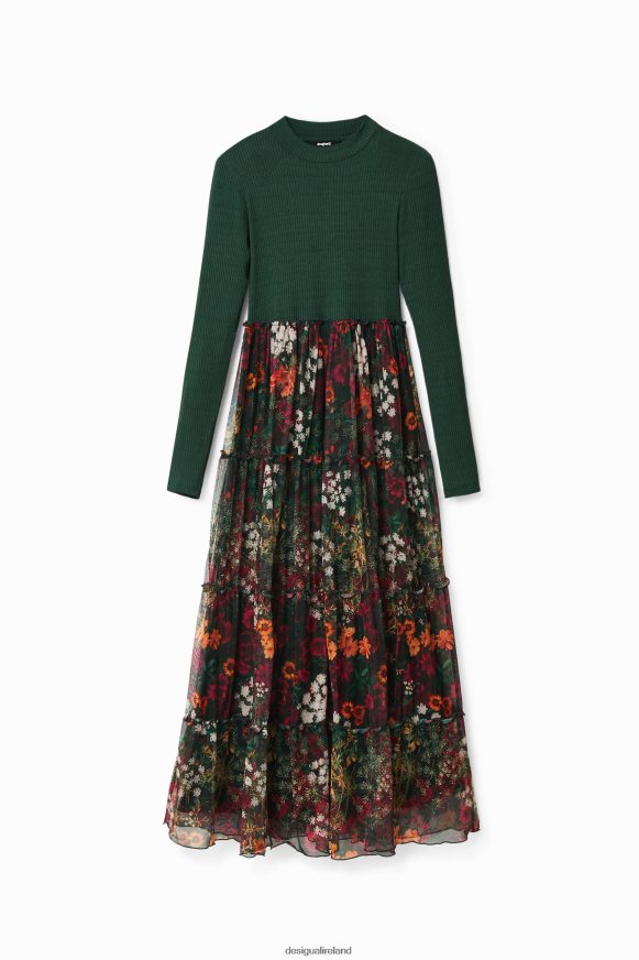 Desigual Women Long dress with tulle skirt Clothing PFVZ0B1003