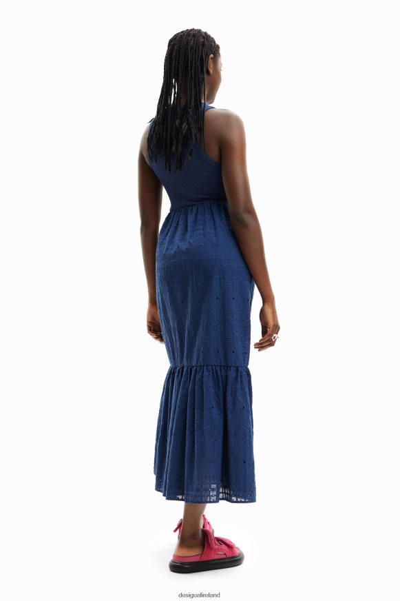 Desigual Women Long embroidered combination dress Clothing PFVZ0B426