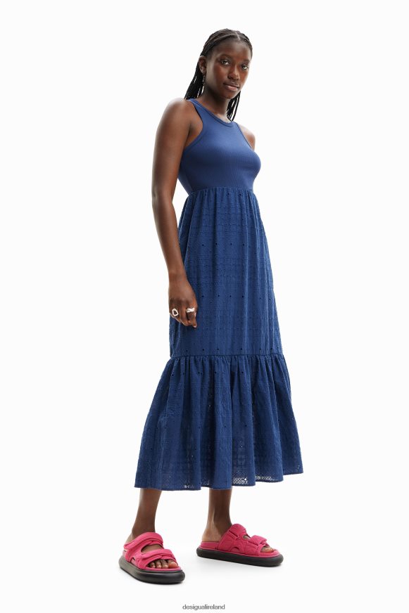 Desigual Women Long embroidered combination dress Clothing PFVZ0B426
