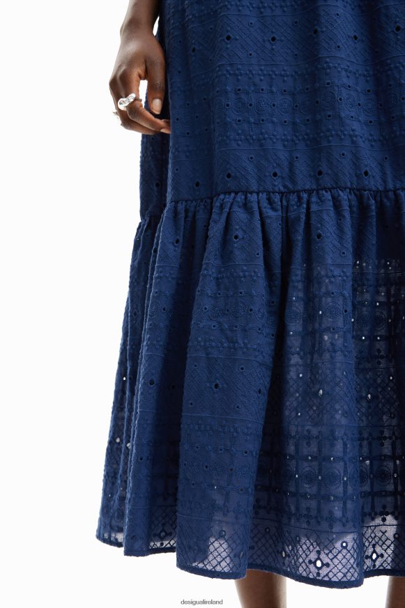 Desigual Women Long embroidered combination dress Clothing PFVZ0B426