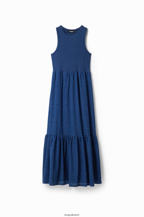 Desigual Women Long embroidered combination dress Clothing PFVZ0B426