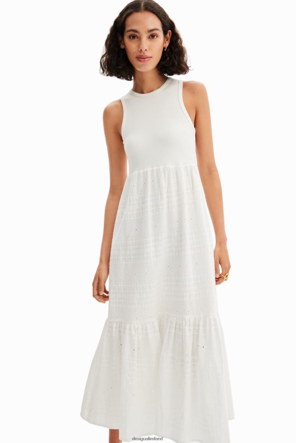 Desigual Women Long embroidered combination dress Clothing PFVZ0B745