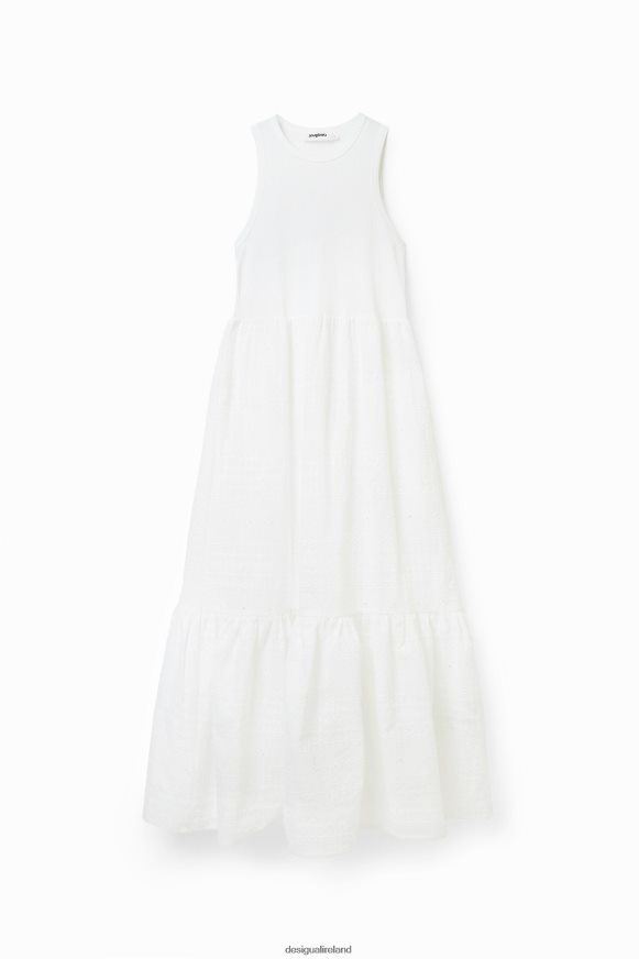 Desigual Women Long embroidered combination dress Clothing PFVZ0B745