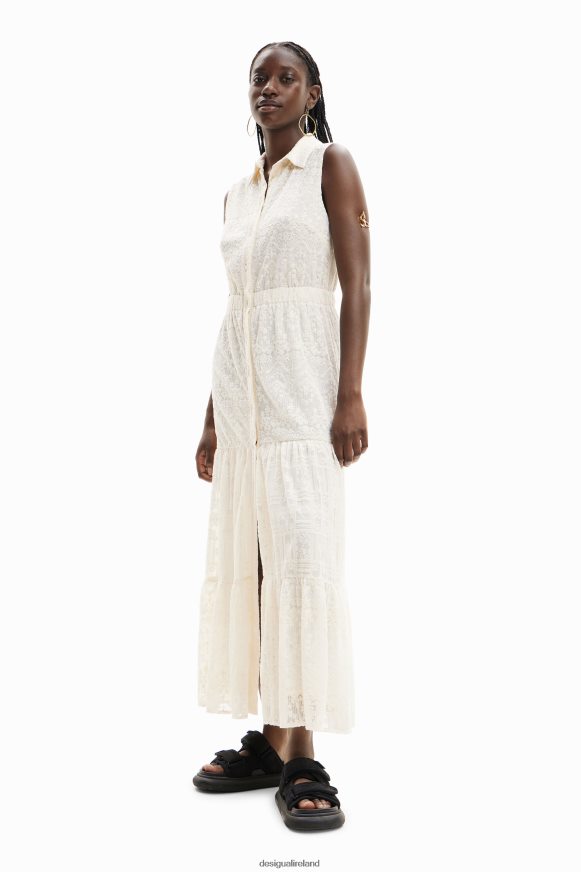 Desigual Women Long embroidered shirt dress Clothing PFVZ0B691
