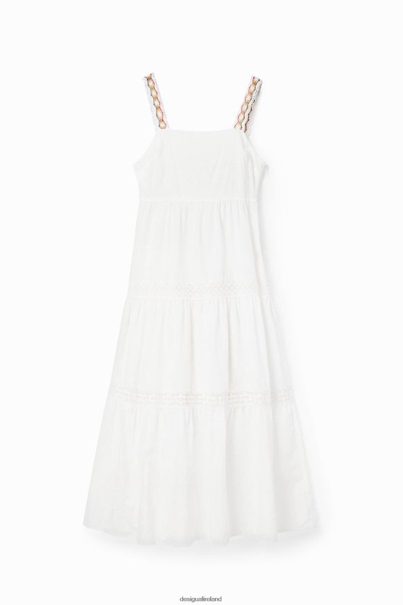 Desigual Women Long embroidered strap dress Clothing PFVZ0B917