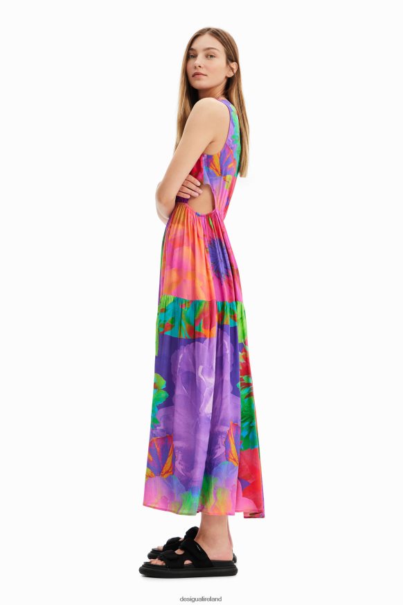 Desigual Women Long flower cut-out dress Clothing PFVZ0B403
