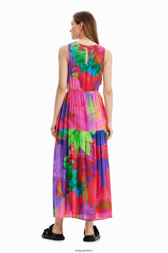 Desigual Women Long flower cut-out dress Clothing PFVZ0B403