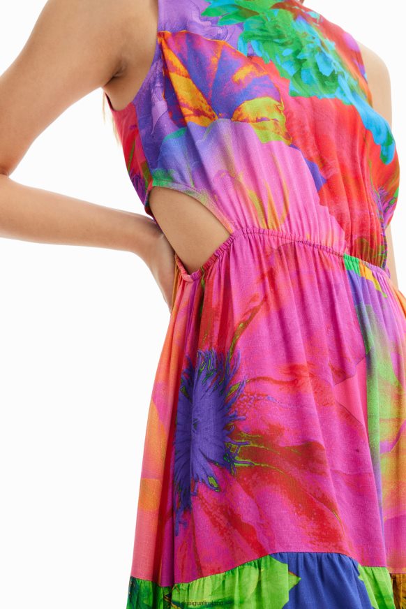 Desigual Women Long flower cut-out dress Clothing PFVZ0B403