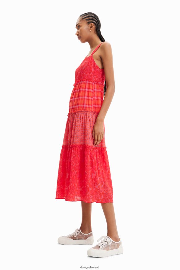 Desigual Women Long patchwork strappy dress Clothing PFVZ0B563