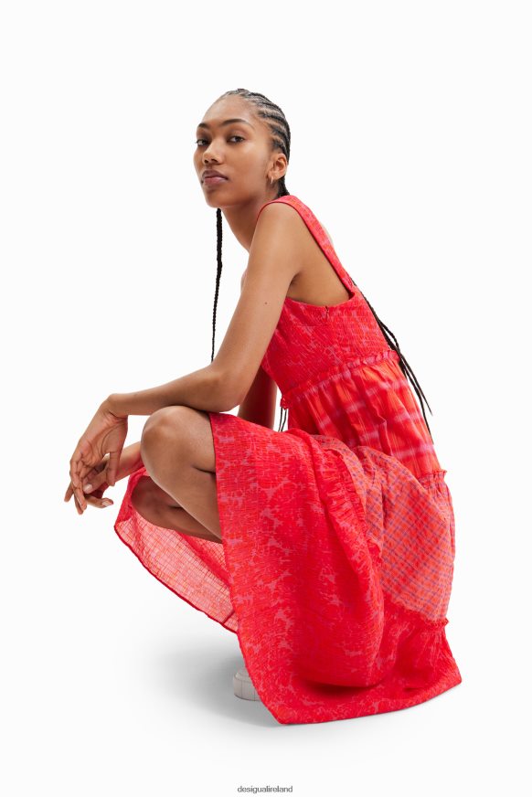 Desigual Women Long patchwork strappy dress Clothing PFVZ0B563