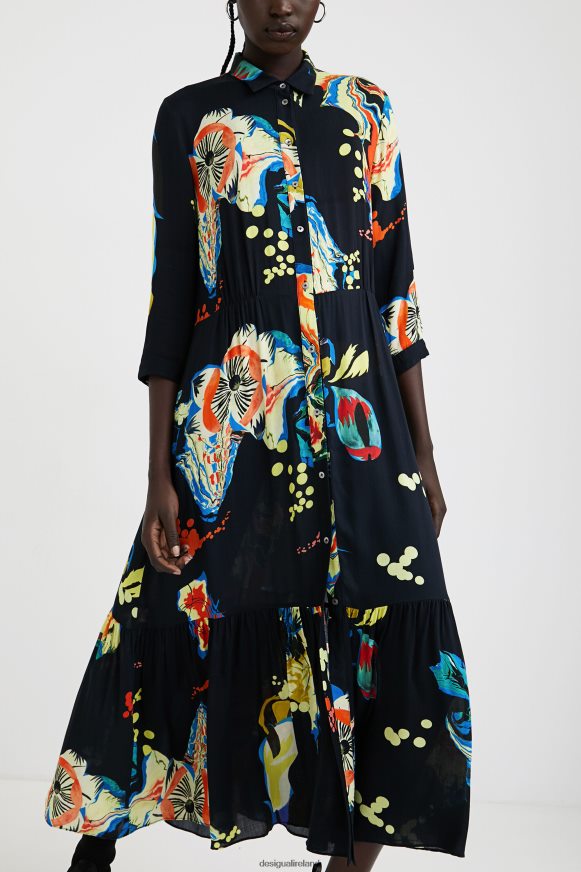 Desigual Women Long print shirt dress Clothing PFVZ0B1056