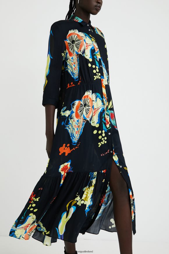 Desigual Women Long print shirt dress Clothing PFVZ0B1056
