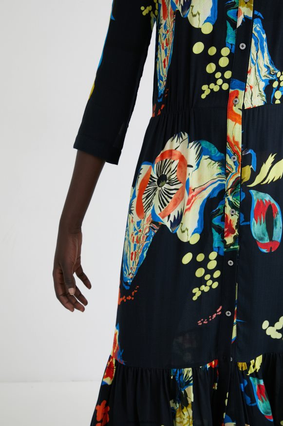 Desigual Women Long print shirt dress Clothing PFVZ0B1056