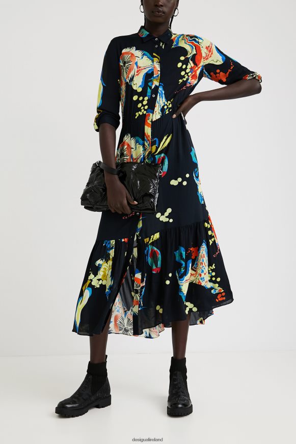 Desigual Women Long print shirt dress Clothing PFVZ0B1056