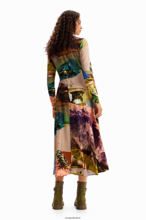 Desigual Women M. Christian Lacroix collage midi dress Clothing PFVZ0B168