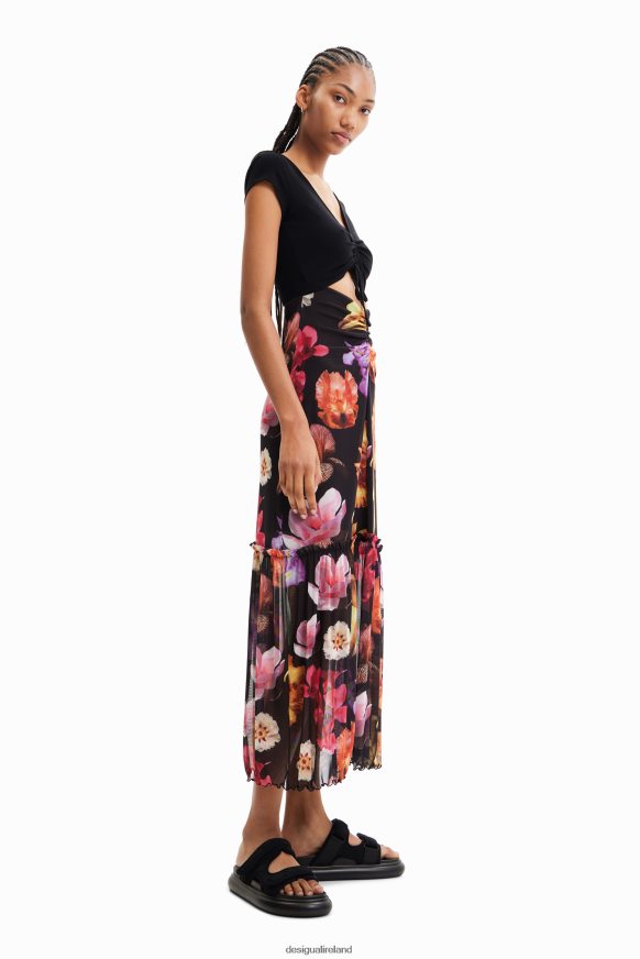 Desigual Women M. Christian Lacroix combination floral long dress Clothing PFVZ0B356