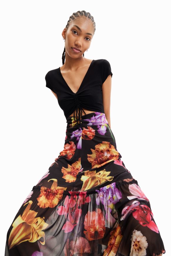 Desigual Women M. Christian Lacroix combination floral long dress Clothing PFVZ0B356