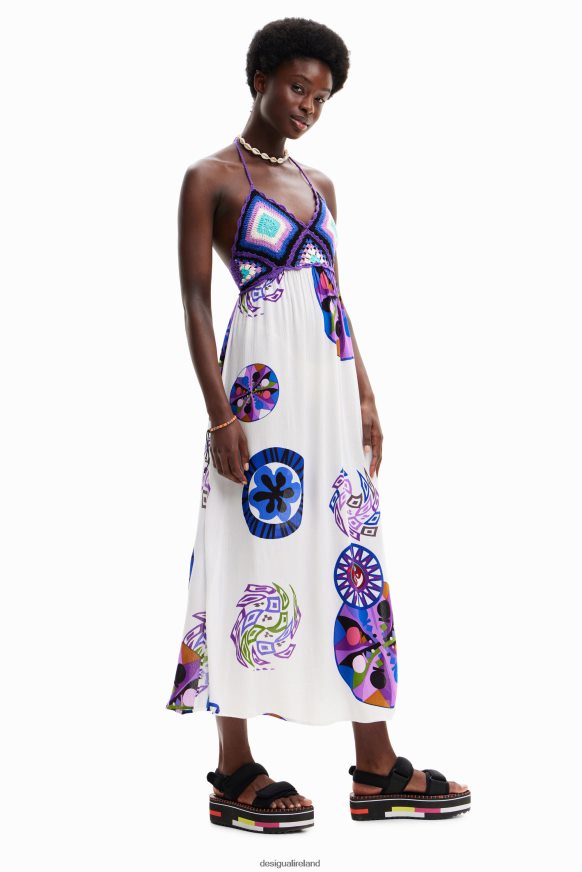 Desigual Women M. Christian Lacroix long crochet dress Clothing PFVZ0B523