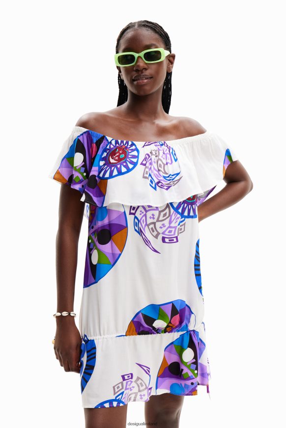 Desigual Women M. Christian Lacroix short ruffle dress Clothing PFVZ0B497