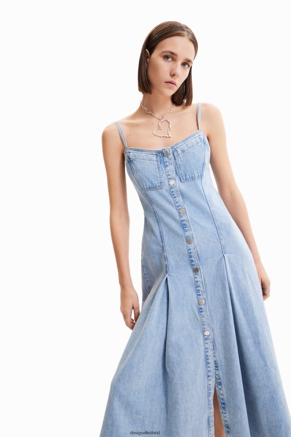 Desigual Women Maitrepierre slim denim midi dress Clothing PFVZ0B965