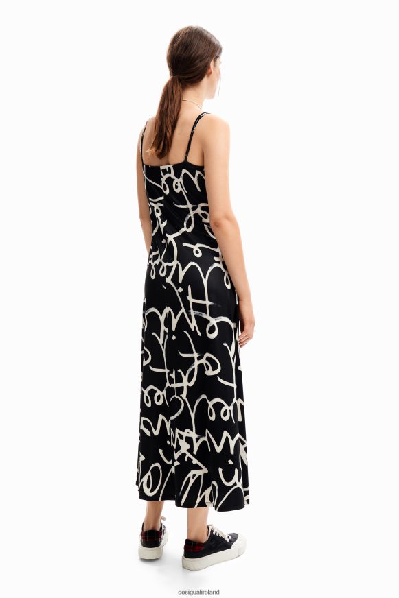 Desigual Women Message midi slip dress Clothing PFVZ0B33