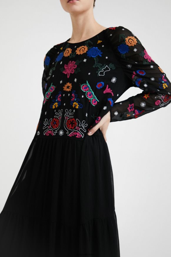 Desigual Women Midi-dress tulle Clothing PFVZ0B1094