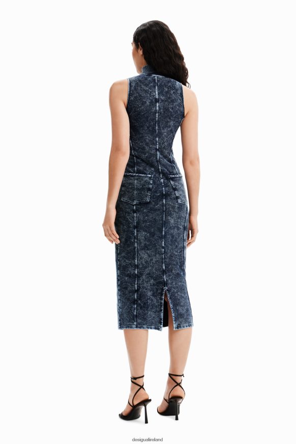 Desigual Women Nathy Peluso zip midi dress Clothing PFVZ0B1166