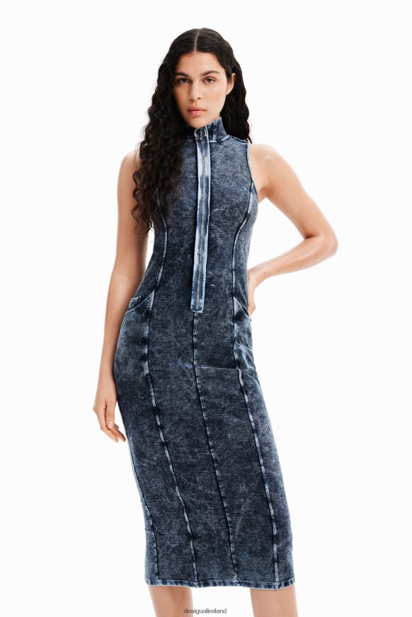 Desigual Women Nathy Peluso zip midi dress Clothing PFVZ0B1166