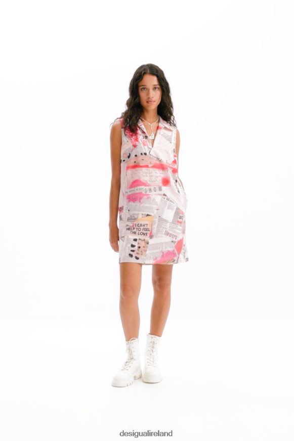 Desigual Women Newspaper polo dress Clothing PFVZ0B100