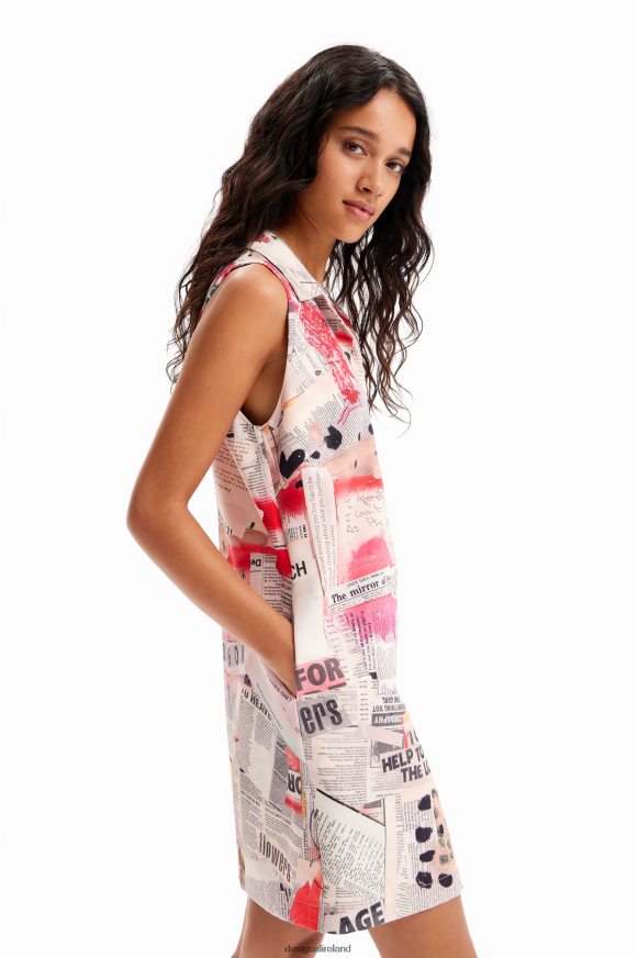 Desigual Women Newspaper polo dress Clothing PFVZ0B100