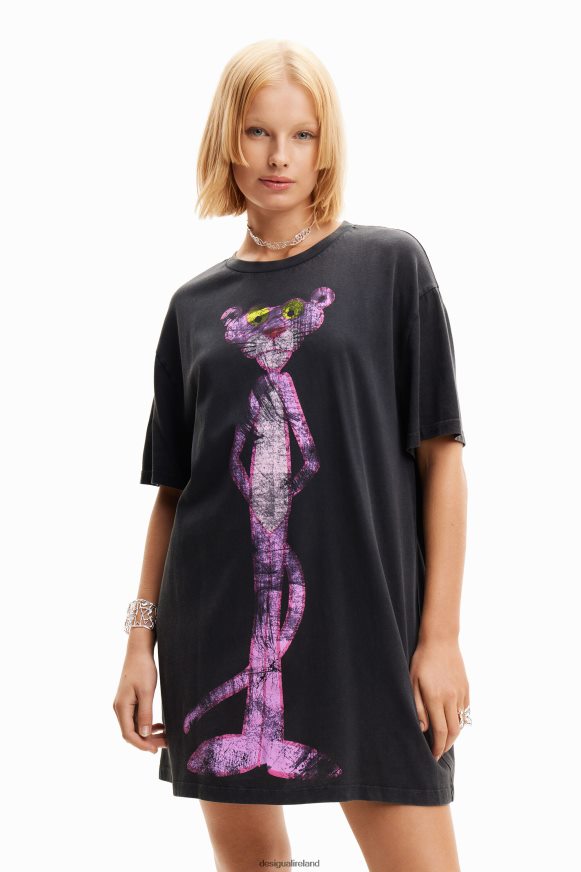 Desigual Women Oversize Pink Panther T-shirt dress Clothing PFVZ0B127
