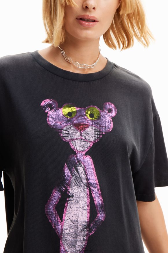 Desigual Women Oversize Pink Panther T-shirt dress Clothing PFVZ0B127