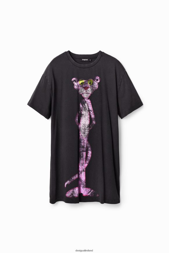 Desigual Women Oversize Pink Panther T-shirt dress Clothing PFVZ0B127