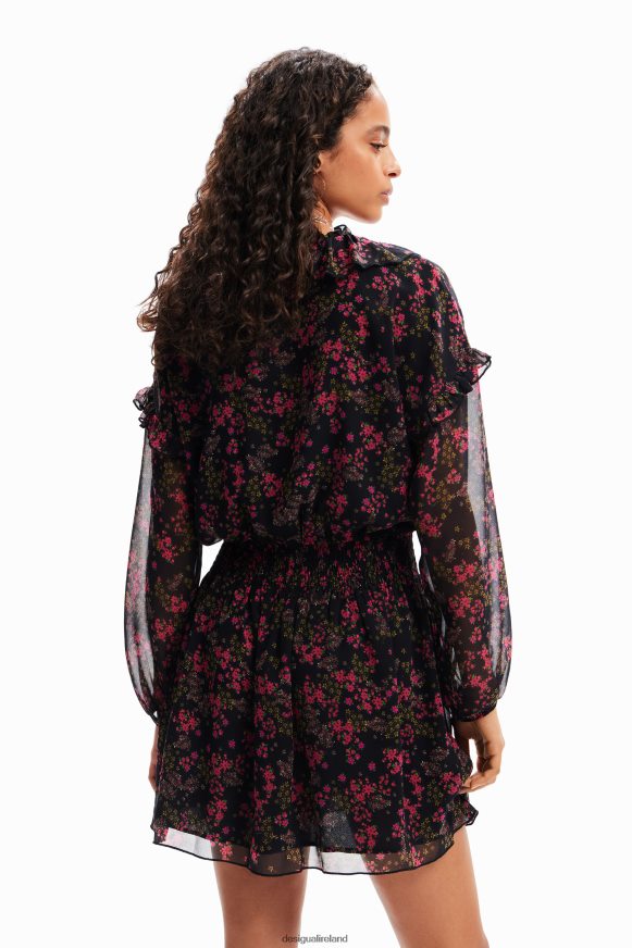 Desigual Women Short floral chiffon dress Clothing PFVZ0B86
