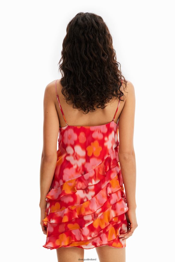 Desigual Women Short floral ruffle dress Clothing PFVZ0B472